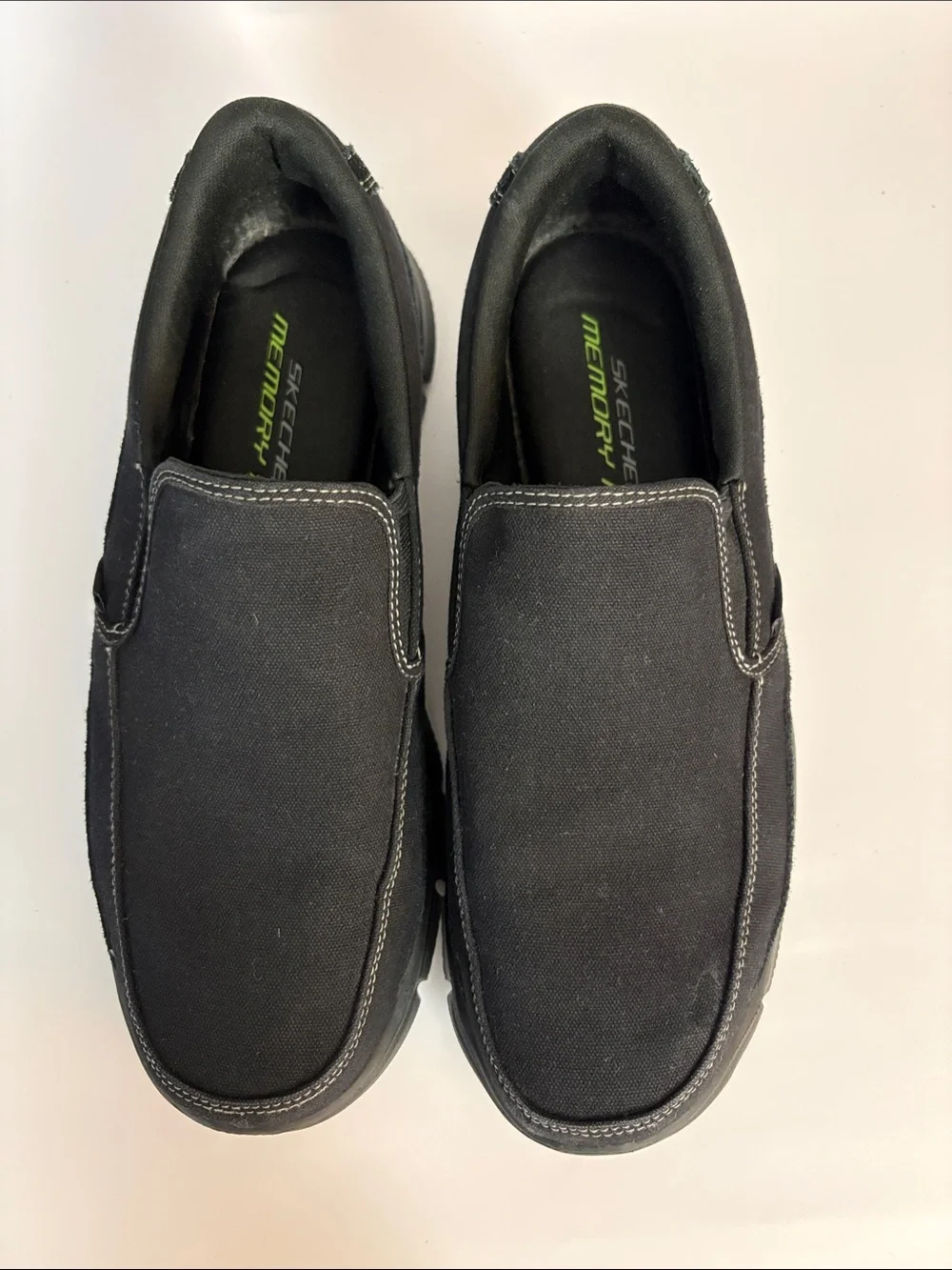 Skechers Men's Black Slip-On Canvas Loafers